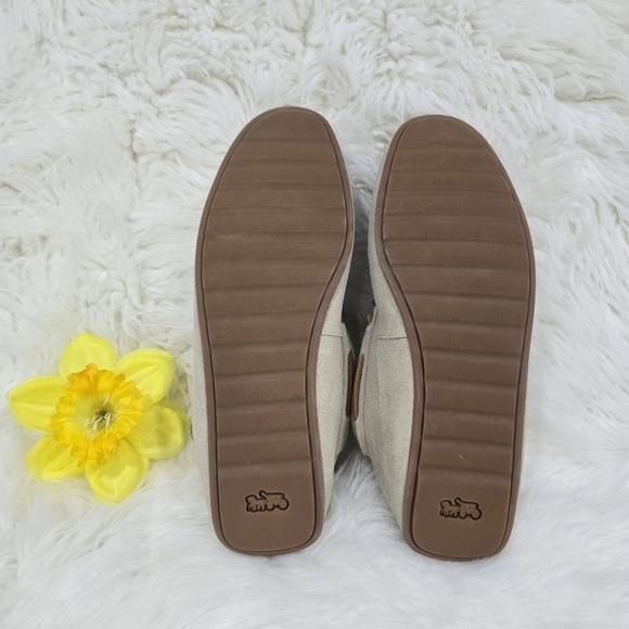 Coach Slipper Sand Suede Fleece Shearling Moccasin Sz.11 - Picture 4 of 10